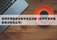 软件开发前景分析中文正式版（软件开发市场前景分析怎么写）